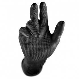 Gants jetable nitrile noir non poudré T9/10 par 100