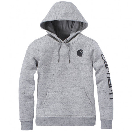 Sweat femme capuche logo cœur et manche Carhartt® - Gris