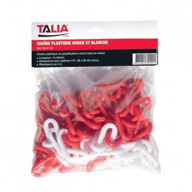 CHAINE PLASTIQUE DE SIGNALISATION ROUGE ET BLANC TALIA