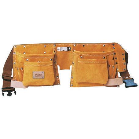 Porte-outils tablier 11 poches cuir et daim