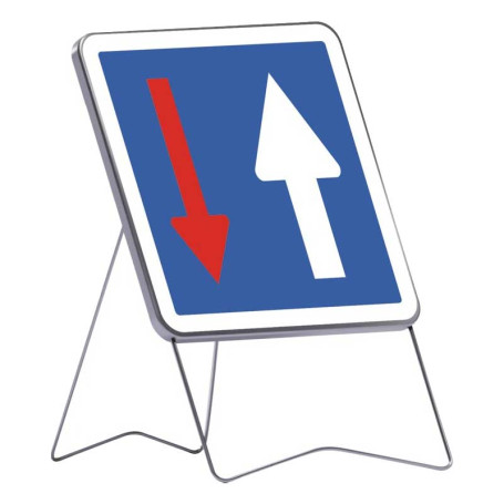 Panneau de signalisation temporaire priorité C18