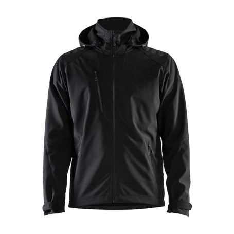 Veste softshell stretch 2D imperméable et coupe-vent - Noir devant