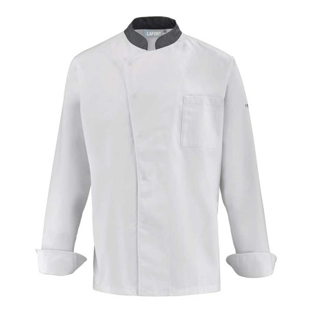 Veste de cuisine homme CABBAGE - BLANC/CHARCOAL Devant