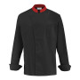 Veste de cuisine homme CABBAGE - NOIR/ROUGE Devant