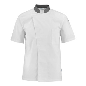 Veste de cuisine homme TURNIP col officier manches courtes - Devant