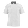 Veste de cuisine homme TURNIP col officier manches courtes - Devant