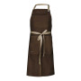 Tablier de cuisine mixte CLOVE ajustable et durable - Chocolat / Beige Devant