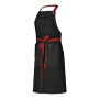 Tablier de cuisine mixte CLOVE ajustable et durable - Noir / Rouge 3/4