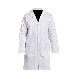Blouse blanche homme pratique avec multiples poches - Devant