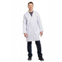 Blouse blanche homme pratique avec multiples poches - Homme Devant