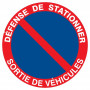 Signalétique « Défense de stationner sortie véhicule »