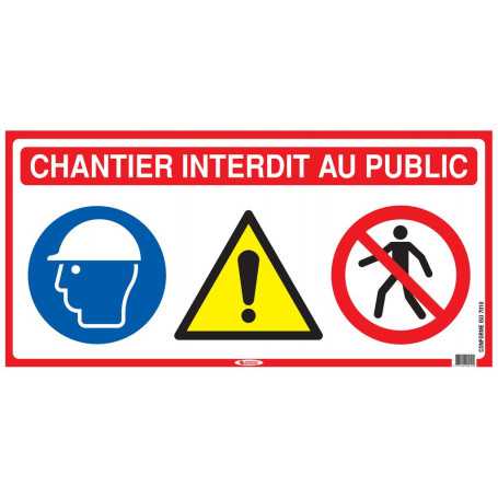 Panneau 4 en 1 « Chantier interdit »