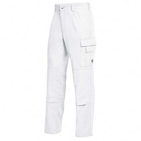 Pantalon de travail coton avec genouillères BP - Blanc Devant