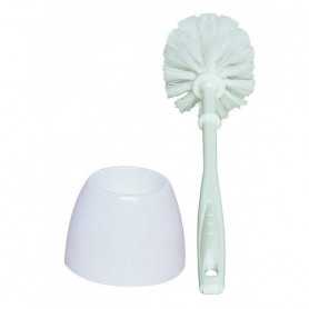 Pot rond + brosse wc blanc