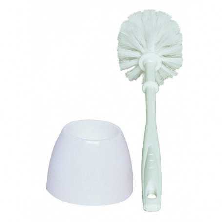 Pot rond + brosse wc blanc