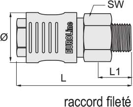 Raccord 555 Coupleur ISO 6150 B 5,5 1/4" Mâle - Schéma