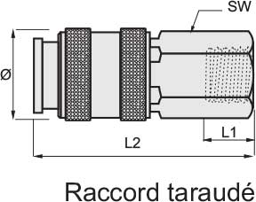 Raccord embout rapide 3/8 F - Coupleur Ø7,2 mm - Spécifications