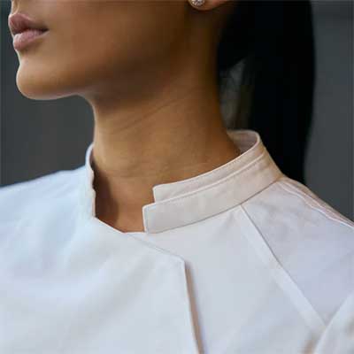 Veste de cuisine femme NUTMEG2 - MEA Blanc Col
