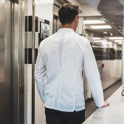 Veste de cuisine homme Lemongrass - MEA Blanc Dos
