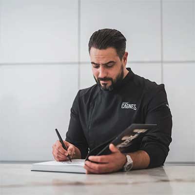 Veste de cuisine homme Lemongrass - MEA Noir Devant