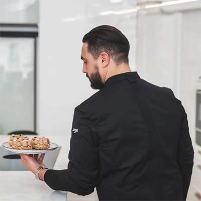 Veste de cuisine homme Lemongrass - MEA Noir Dos