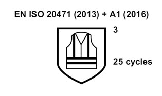 EN ISO 20471 (2013) + A1 (2016) - 3 - 25 cycles