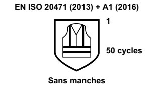 EN ISO 20471 (2013) + A1 (2016) - 1 - 50 cycles - Sans manches