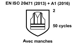 EN ISO 20471 (2013) + A1 (2016) - 2 - 50 cycles - Avec manches